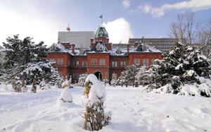Aka Renga (Antiguo Edificio del gobierno de Hokkaido) en invierno