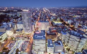 Panorama nocturno de Sapporo