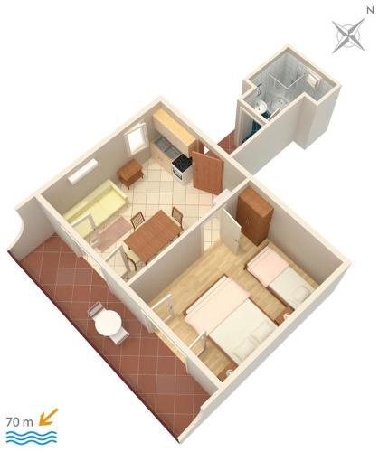 Apartments By The Sea Pisak (omis) - 2750