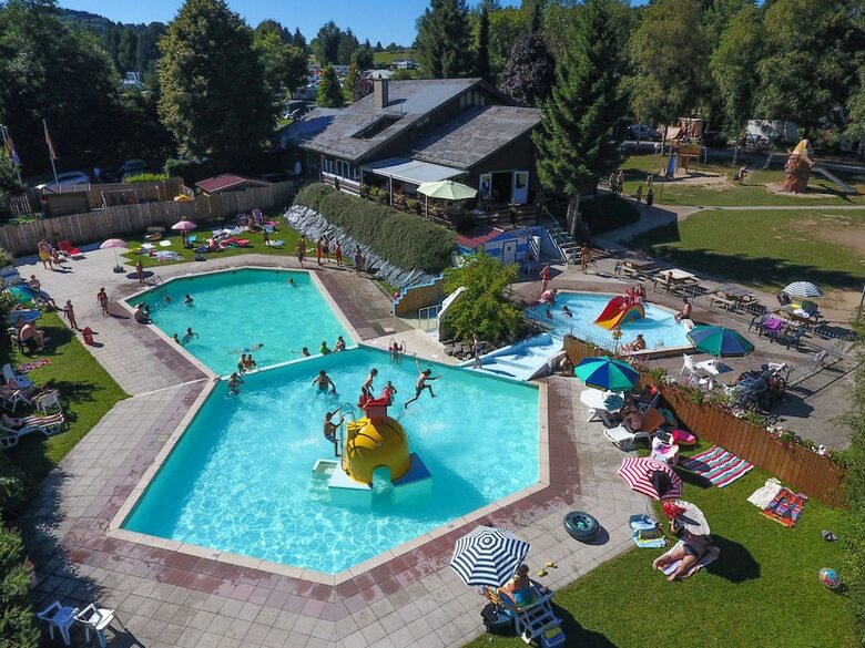 Beautiful Chalet On A Camping, With Different Terraces And A Beautiful View