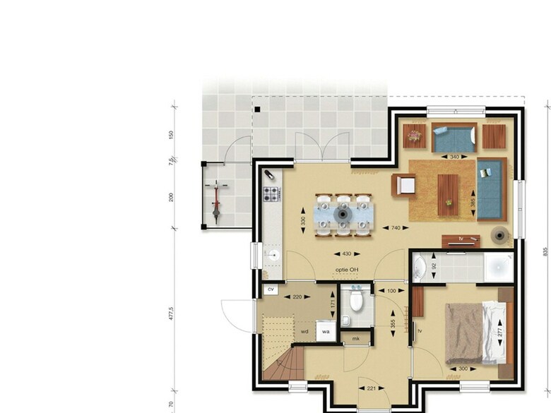 Detached Villa With Dishwasher, 400 M. From The Beach