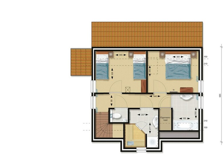 Detached Villa With Dishwasher, 400 M. From The Beach