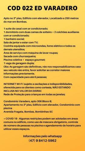 Apartamento Cod 022 Edif�cio Varadero Bombas