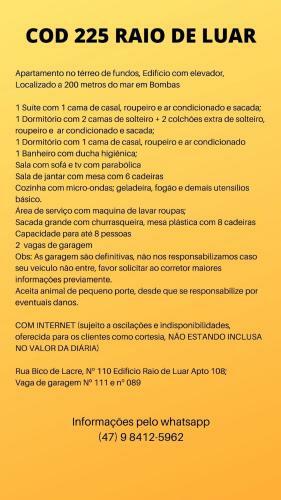 Apartamento Cod 225 Edif�cio Raio De Luar Bombas