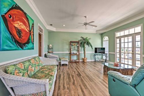 Bright Pastel Island Home With Sunset View And Grill!