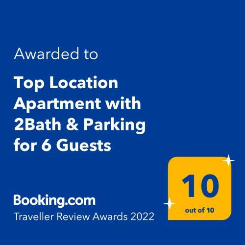 Top Location Apartment With 2bath & Parking For 6 Guests