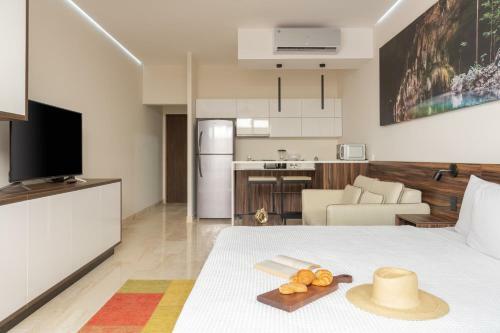 Apartamento Charming Studio With Incredible Terrace Rooftop Pool In Aldea Zama