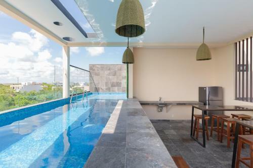 Apartamento Charming Studio With Incredible Terrace Rooftop Pool In Aldea Zama