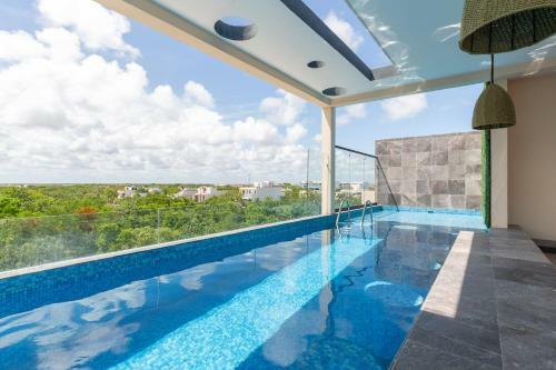 Apartamento Charming Studio With Incredible Terrace Rooftop Pool In Aldea Zama