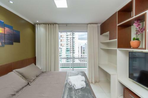 Apartamento Wb2105 Lindo Studio Com Vista Para O Parque Vaca Brava