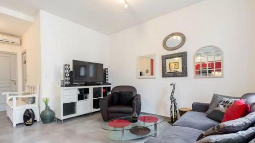 Stylish White And Red Apartments