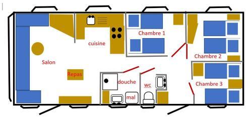 Mobil Home 6 Personnes- 3 Chambres - 43 M�