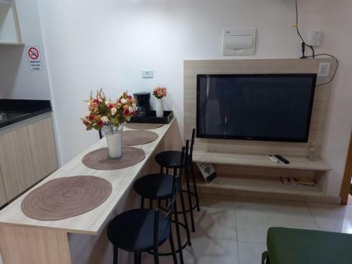 Apartamento Flat Ol�mpia Com �rea De Churrasqueira Privada E Tudo Novo
