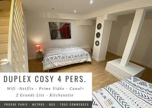 Apartamento Duplex Cosy Proche Paris(5mn)sans Commission En +