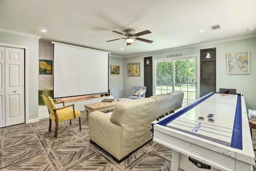 Sleek Montgomery Home Media Room, Fire Pit!