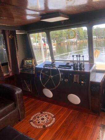 Golden Voyage Boat, 47 Foot At A Dock With Gulf View In Tarpon Springs, Rental Of Entire Houseboat